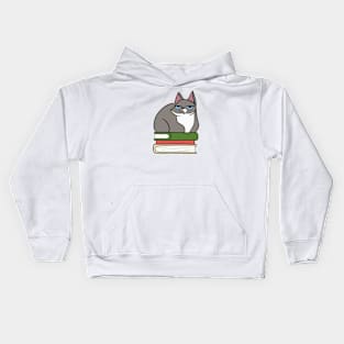 Grumpy Book Cat Kids Hoodie